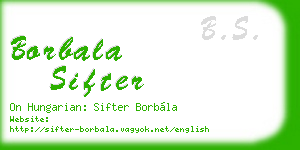 borbala sifter business card