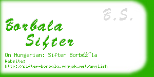 borbala sifter business card